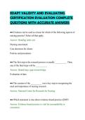 EDAPT VALIDITY AND EVALUATING&NewLine;CERTIFICATION EVALUATION COMPLETE&NewLine;QUESTIONS WITH ACCURATE ANSWERS