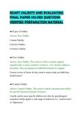 EDAPT VALIDITY AND EVALUATING&NewLine;FINAL PAPER SOLVED QUESTIONS&NewLine;VERIFIED PREPARATION MATERIAL
