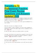 Transitions To Professional Practice updated 2026