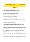 Clinical Nurse Leader &lpar;CNL&rpar; Certification&NewLine;Review Questions - King & Gerard and Correct&NewLine;Answers