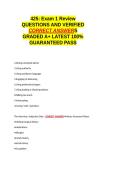 425 Exam 1 Review EXAM QUESTIONS AND VERIFIED CORRECT ANSWERS GRADED A&plus; -LATEST 2026-2027- 100- GUARANTEED PASS&period;docx&NewLine;&NewLine;