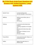 My CYSA Study Guide Exam Questions and&NewLine;Answers with Verified Solutions &vert; Latest&NewLine;Updated 2026