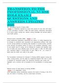 Transition to the Professional Nurse Role Exam 2 Questions and Answers Updated 2026