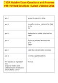 CYSA Notable Exam Questions and Answers&NewLine;with Verified Solutions &vert; Latest Updated 2026