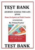TEST BANK JOURNEY ACROSS THE LIFE SPAN&colon; Human Development and Health Promotion 6TH EDITION By&colon; Polan&vert;Taylor &vert;newest edition 2026