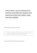 PHYSICS PAPER 1&lowbar; AQA FOUNDATION WITH CORRECT QUESTIONS AND ANSWERS 100&percnt; VERIFIED SOLUTIONS