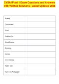 CYSA IP set 1 Exam Questions and Answers&NewLine;with Verified Solutions &vert; Latest Updated 2026