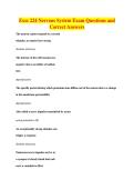Exsc 224 Nervous System Exam Questions and&NewLine;Correct Answers