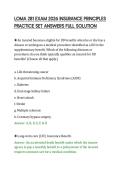 LOMA 281 EXAM 2026 INSURANCE PRINCIPLES&NewLine;PRACTICE SET ANSWERS FULL SOLUTION