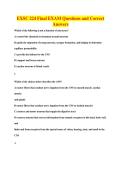 EXSC 224 Final EXAM Questions and Correct&NewLine;Answers