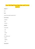 BUNDLE OF Exsc 224 EXAMS&comma; WITH QUESTIONS & ANSWERS