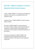 BUS 381 - Midterm &lpar;Chapters 1-6&rpar; Exam Questions With Correct Answers 