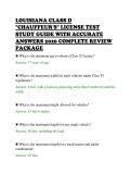 LOUISIANA CLASS D&NewLine;"CHAUFFEUR'S" LICENSE TEST&NewLine;STUDY GUIDE WITH ACCURATE&NewLine;ANSWERS 2026 COMPLETE REVIEW&NewLine;PACKAGE