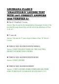 LOUISIANA CLASS D&NewLine;"CHAUFFEUR'S" LICENSE TEST&NewLine;WITH 100&percnt; CORRECT ANSWERS&NewLine;2026 VERIFIED A&plus;