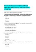 Facility Maintenance Technician Exam UPDATED QUESTIONS AND CORRECT ANSWERS&NewLine;