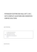 PHYSIOLOGY GUYTON AND HALL UNIT 1 CH 1 WITH CORRECT QUESTIONS AND ANSWERS 100&percnt; VERIFIED SOLUTIONS