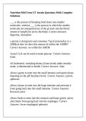 Nutrition Mid Term UT Austin Questions With Complete Solutions