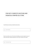 CPAR WITH CORRECT QUESTIONS AND ANSWERS 100&percnt; VERIFIED SOLUTIONS