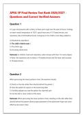 APEA 3P Final Review Test Bank 2026&sol;2027 -&NewLine;Questions and Correct Verified Answers
