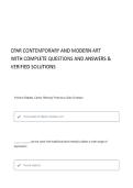 CPAR&lowbar; CONTEMPORARY AND MODERN ART WITH CORRECT QUESTIONS AND ANSWERS 100&percnt; VERIFIED SOLUTIONS&NewLine;&NewLine;
