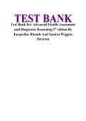 Test Bank for Advanced Health Assessment and Diagnostic Reasoning 5th Edition Rhoads Petersen Complete Exam Preparation Guide