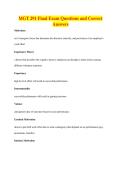 MGT 291 Final Exam Questions and Correct&NewLine;Answers