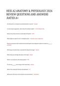 HESI A2 ANATOMY & PHYSIOLOGY 2026 &NewLine;REVIEW QUESTIONS AND ANSWERS &NewLine;&period;RATED A&plus;
