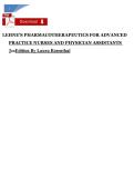 Test Bank for Lehne&rsquo;s Pharmacotherapeutics for Advanced Practice Nurses and Physician Assistants 3rd Edition Rosenthal Complete Study Guide