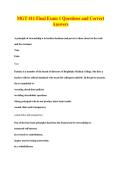 MGT 411 Final Exam 1 Questions and Correct&NewLine;Answers