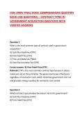 CON 3990V FINAL EXAM&colon; COMPREHENSIVE QUESTION BANK &lpar;200 QUESTIONS&rpar; &ndash; CONTRACT TYPES IN GOVERNMENT ACQUISITION QUESTIONS WITH VERIFIED ANSWERS