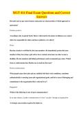 MGT 411 Final Exam Questions and Correct&NewLine;Answers