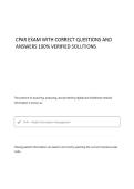 CPAR EXAM WITH CORRECT QUESTIONS AND ANSWERS 100&percnt; VERIFIED SOLUTIONS