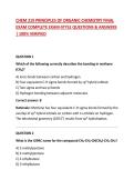 CHEM 219 PRINCIPLES OF ORGANIC CHEMISTRY FINAL EXAM COMPLETE EXAM-STYLE QUESTIONS & ANSWERS &vert; 100&percnt; VERIFIED
