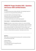 WRM3701 Project Portfolio 2026 - Questions &NewLine;and Correct 100&percnt; Verified Answers