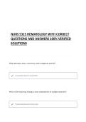 NURS 5315 HEMATOLOGY WITH CORRECT QUESTIONS AND ANSWERS 100&percnt; VERIFIED SOLUTIONS