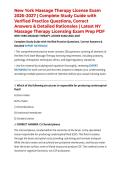 New York Massage Therapy License Exam 2026&ndash;2027 &vert; Complete Study Guide with Verified Practice Questions&comma; Correct Answers & Detailed Rationales &vert; Latest NY Massage Therapy Licensing Exam Prep PDF