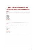 AAPC CPC FINAL EXAM PRACTICE QUESTIONS AND &lpar;VERIFIED ANSWERS&rpar;