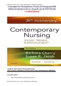 Updated&sol;Latest Contemporary Nursing Issues&comma; Trends&comma; and Management 8th Edition Barbara Cherry Susan R&period; Jacob Comprehensive Professional Nursing Test Bank Practice Questions Answers Rationales Leadership Healthcare Policy Ethics Evidence-Based Practice Man