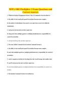NFPA 1001 Firefighter 2 Exam Questions and&NewLine;Correct Answers