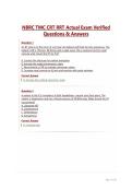 NBRC TMC CRT RRT Actual Exam Verified Questions & Answers&NewLine;