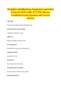 Firefighter Qualifications&comma; Equipment&comma; and Safety&NewLine;Protocols &lpar;NFPA 1001&comma; ICS&comma; PPE&comma; Rescue&comma;&NewLine;Ventilation&rpar; Exam Questions and Correct&NewLine;Answers