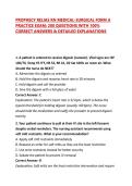 PROPHECY RELIAS RN MEDICAL-SURGICAL FORM A PRACTICE EXAM&colon; 200 QUESTIONS WITH 100&percnt; CORRECT ANSWERS & DETAILED EXPLANATIONS 
