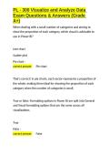 PL - 300 Visualize and Analyze Data Exam Questions & Answers &lpar;Grade A&plus;&rpar;&period;docx&NewLine;&NewLine;
