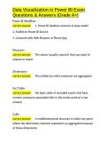 Data Visualization in Power BI Exam Questions & Answers &lpar;Grade A&plus;&rpar;&period;docx&NewLine;&NewLine;