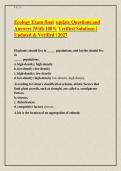 Ecology Exam final  update Questions and &NewLine;Answers &vert;With 100&percnt; Verified Solutions &vert; &NewLine;Updated & Verified &vert; 2027  