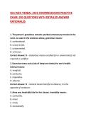 NLN NEX-VERBAL 2026 COMPREHENSIVE PRACTICE EXAM&colon; 200 QUESTIONS WITH DETAILED ANSWER RATIONALES
