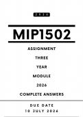 MIP1502 Assignment 3 Answers - Year Module&comma; 2026 &vert; Due Date 10 July 2026