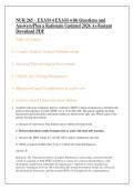 NUR 265 &ndash; EXAM 4 EXAM with Questions and &NewLine;Answers&sol;Plus a Rationale Updated 2026 A&plus;&sol;Instant &NewLine;Download PDF 