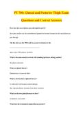 PT 700&colon; Gluteal and Posterior Thigh Exam&NewLine;Questions and Correct Answers