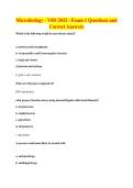 Microbiology - VBS 2032 - Exam 1 Questions and&NewLine;Correct Answers